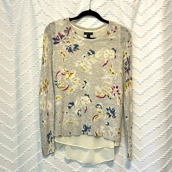 EUC Lucky Brand Layered Floral Sweater - Picture 1 of 5